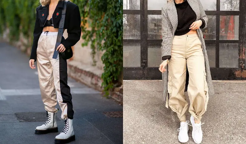 Mix and match celana jogger dan cropped sweater